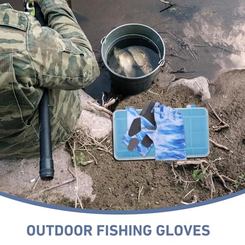 Fishing Gloves Upf50+ Sun Protection Non-Slip Durable Breathable Half-Finger Gloves for Men Outdoor Cooling Anti-Abrasion Size M