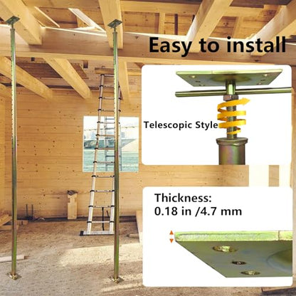 2 Pack 59" - 100" Adjustable House Floor Wall Jack Post Pole Rod Fit for Leveling Framing Basement Crawlspace Beam Roof Stair Ceiling - size: 59-100 inch