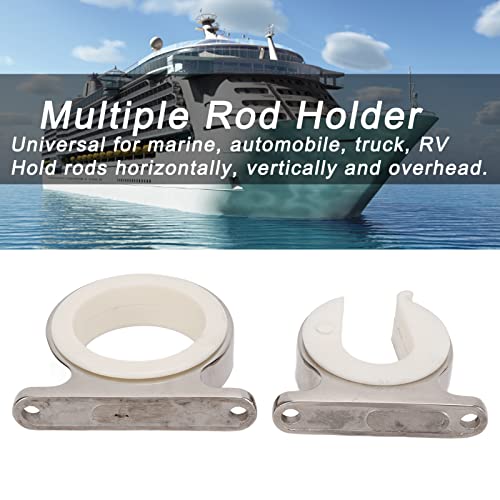 Fishing Rod Holder Bracket, 2PCS Stainless Steel Horizontal Wall Mounted Fishing Rod Rack Ceiling Storage Fishing Pole Holder for Garage/Cabin/Basement/Marine/Automobile/Truck/RV