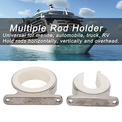 Fishing Rod Holder Bracket, 2PCS Stainless Steel Horizontal Wall Mounted Fishing Rod Rack Ceiling Storage Fishing Pole Holder for Garage/Cabin/Basement/Marine/Automobile/Truck/RV