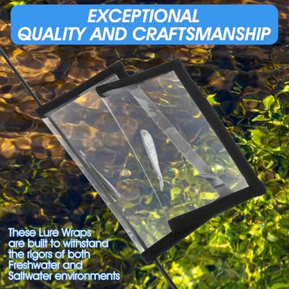 20 Pack Fishing Lure Wraps Durable Clear PVC Lure Wrap for Fishing Rod Saltwater Hook Covers Fabric Lures Protector