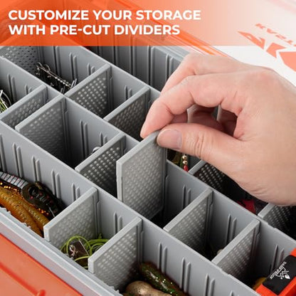 KastKing HyperSeal Waterproof Tackle Box, 3700 Deep Tackle Trays, Fishing Tackle Box Organizer With Removable Dividers, Fishing Gear & Fishing Accessories Storage, 1 Pack - size: 3700 Deep(1 Pack with compartment)