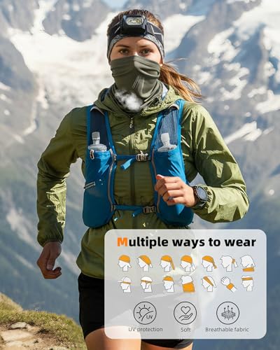 Xeoxarel Neck Gaiter, 7 Pack Cooling UV Protection, Bandana Face Mask Scarf for Men and Women - color: 3 White, 2 Dark Gray, 2 Light Gray