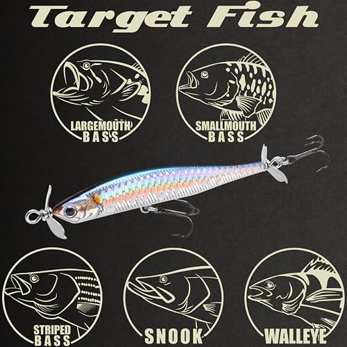 LUCKY CRAFT Screw Pointer 80 Fishing Lures for Bass, Smallmouth, Walleye, Rhymthic Action Spy Bait, Slow Sinking to 10ft Depth, Freshwater Fishing Gear and Tackle Accessories - color: 270 MS American Shad