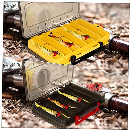 KICHOUSE 2Pcs Fishing Lure Container Double Sided Drain Bait Storage Case Portable Fishing Tackle Organizer High Grade Material Translucent Lid for Easy Identification