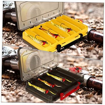 KICHOUSE 2Pcs Fishing Lure Container Double Sided Drain Bait Storage Case Portable Fishing Tackle Organizer High Grade Material Translucent Lid for Easy Identification