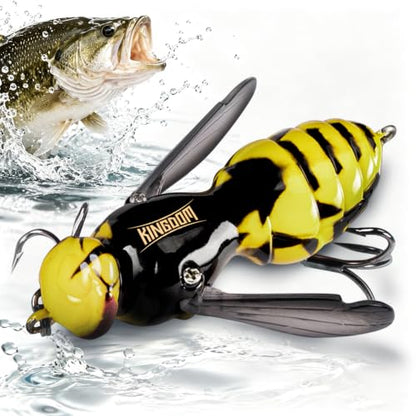 Kingdom Wasp Crawl Bait Insect Bionic Floating Fishing Lures Swimbaits Hard Artificial Baits Lure Freshwater and Saltwater Bass Carp Pike Walleye Fishing ABS Material Carbon Steel Three Book Hook - color: 06, size: 6.6g