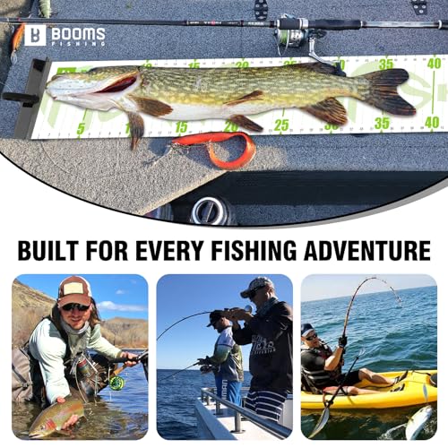 Booms Fishing 59" Fish Ruler: Foldable Fishing Ruler - Waterproof Fish Measuring Tape with Bump Board - Saltwater Fishing Measuring Tool for Angler, RL4 Green with White - color: Green with white