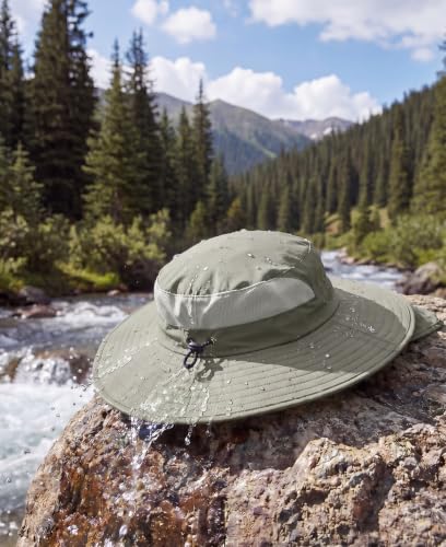 Home Prefer UPF 50+ Wide Brim Sun Hats with Neck Flap Sun Protection Hat for Men Women Gardening Fishing Summer Bucket Hat - color: Pea Green