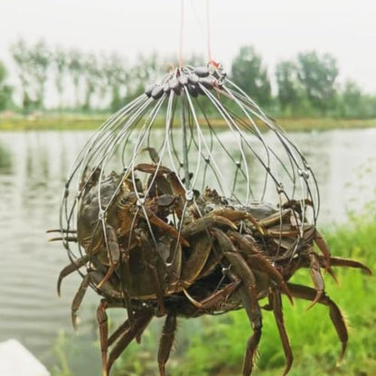 Soft Fishing Net Automatic Opening Closing Soft Steel Wire Multi-Functional | Fishing Accessories Fishing Net Multi-functional for Crabbing Lobster Crayfish Outdoor Inland Saltwater Lake River Mar - size: Diameter 62cm