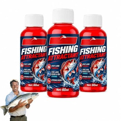 Concentrated Fish Attractant Liquid, 60ml Red Worm Liquid Spray, Powerful Bait Attractant Scent Bait Fish Attractants Liquids for Trout, Panfish and More, Enhances Scent & Improves Biteresponse - color: 3pcs