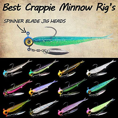 Crappie-Baits- Plastics-Jig-Heads-Kit-Shad-Minnow-Fishing-Lures-for Crappie-Panfish-Bluegill-40 &135 Piece Kit - color: CRAPPIE MINNOW 135 pc.KIT
