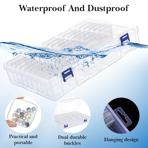 3 Pack Bead Organizer Box, 138Pcs Bead Organizers and Storage Plastic Cases, Mini Clear Beads Storage Containers Boxes with Hinged Lid for Seed, Jewelry, DIY Craft （3 Pack,138 Organizers)