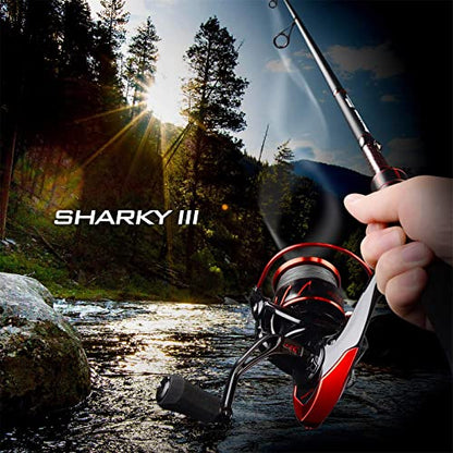 KastKing Sharky Spinning Reel – 5.2:1 & 6.2:1 Gear Ratios, Carbon Fiber Drag 33–39.5LB, 10+1 Stainless Bearings, Lightweight Nylitech Body, Oversize Shaft, for Saltwater & Freshwater - color: 5.2:1-Sharky III, size: 2000