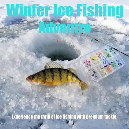 Ice Fishing Jigs Set, 50Pcs Jig Heads for Ice Fishing Lure for Crappie Trout Perch Sunfish Panfish Walleye Pike