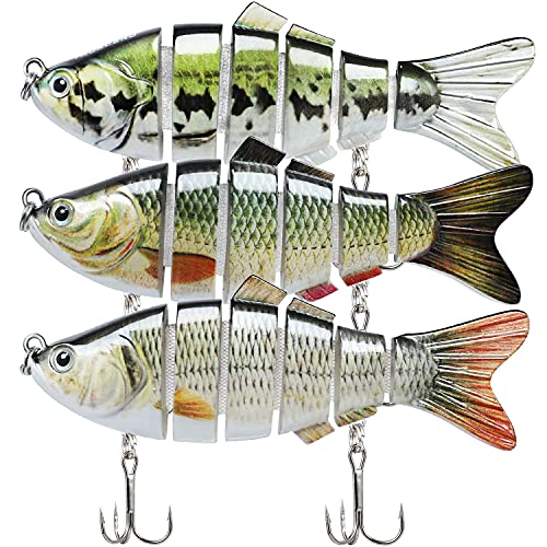 TRUSCEND Swimmax Easy Catch Fishing Lures with BKK Hooks, Wiggling, Vibrating, Rattling and Gurgling for More Bites, Heavy-Duty Dyneema Fiber Jointed Swimbaits for Bass, Trout, Crappie, Walleye, Pike - color: A5-4",0.7oz