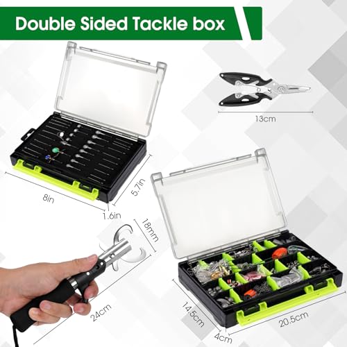 FONMANG 601-Piece Fishing tackle box with fishing gear，[2025 Christmas Limited Edition]Fishing Gifts for men，Tackle Box with Tackle included,Fishing Lures,Hooks, Weights, Jig Heads - color: G2-601pcs Fishing Kit