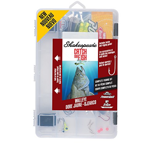 Shakespeare Catch More Fish Spinning Reel and Fishing Rod Combo with Kit - color: Walleye, style: Old Model
