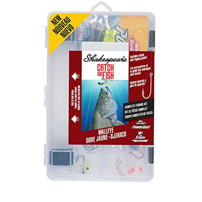 Shakespeare Catch More Fish Spinning Reel and Fishing Rod Combo with Kit - color: Walleye, style: Old Model