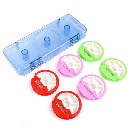 ConSkyee 6Pcs Silicone Fishing Line Spool Holder Set with Storage Box | Soft silicone spools, protect line from damage, ABS box with magnet closure, anti-skid, compact, lightweight, random colors