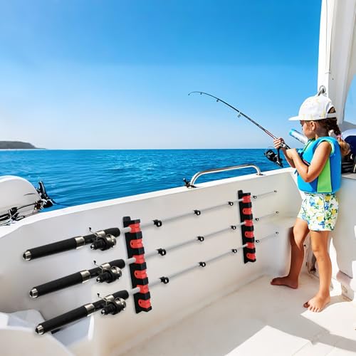 Fishing Rod Rack Holders Wall-Mounted, 6-Rod Storage Rack