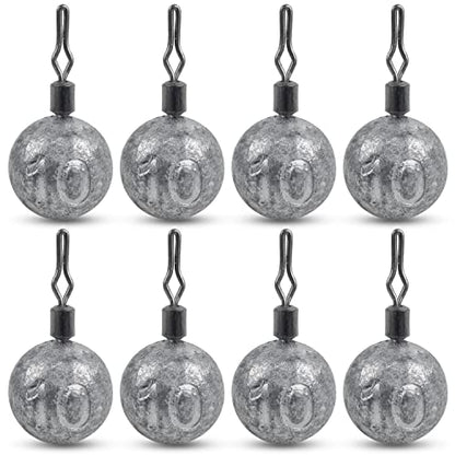 Drop Shot Weights Kit Round Cannonball Fishing Sinkers Weights Bass Casting Fishing Weights Swivel Drop Shot Sinker Rig Tackle for Bass Fishing Freshwater Saltwater - style: 3/8oz-25pcs