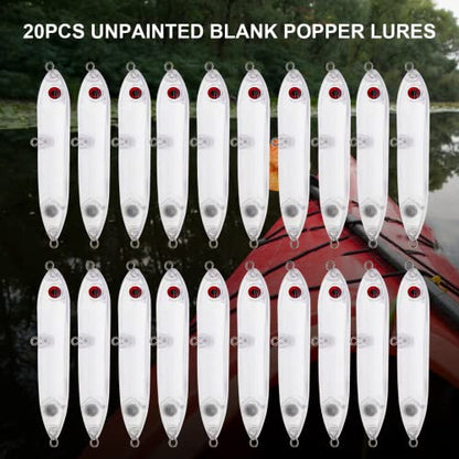10pcs/20pcs Fishing Blanks Lures Kit Fishing Topwater Unpainted Swimbait Unpainted Crankbaits Hard Baits DIY Lure for Bass Salmon Trout Saltwater and Freshwater - color: B: 20pcs 0.35oz/10g