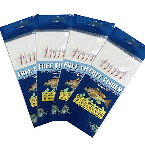 22 Packs Bait Rigs Set, Fishing Bait Rigs,Fishing Rigs with Sharp Hooks,Soft Shrimp Lure Surf Fishing Rigs Fish Skin Feather Hooks for Freshwater