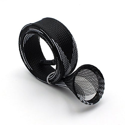 Mr. Z Pack of 4 Casting Fishing Rod Sleeves with 2 Rod Straps Fishing Rod Covers Pole Jacket Rod Socks - color: White and Black