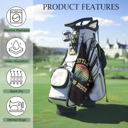 DYJYBMY Just Big Discs Retro Printed Golf Towel with Clip, Funny Golf Towels for Disc Cleanup, Retirement Gifts for Golfer Dad Grandpa, Retro Birthday Thank You Gifts for Golfing Lover Family Friend - color: Black03
