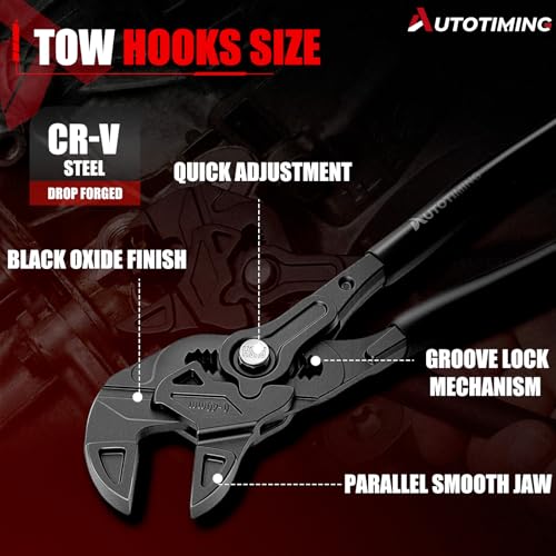 7-Inch Adjustable Plier Wrench Premium CR-V Parallel Pliers Parallel Jaw Pliers with Comfortable Grips Groove Lock Mechanism Black Finish - color: Black-7