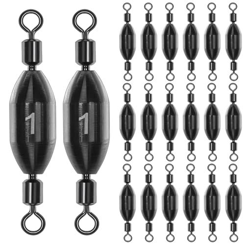 20Pcs Fishing Weights Swivel Brass Sinkers Fishing Weights | Saltwater Freshwater Bullet Sinkers Fishing Weight with Swivel Rolling - size: 1/8oz-20pcs