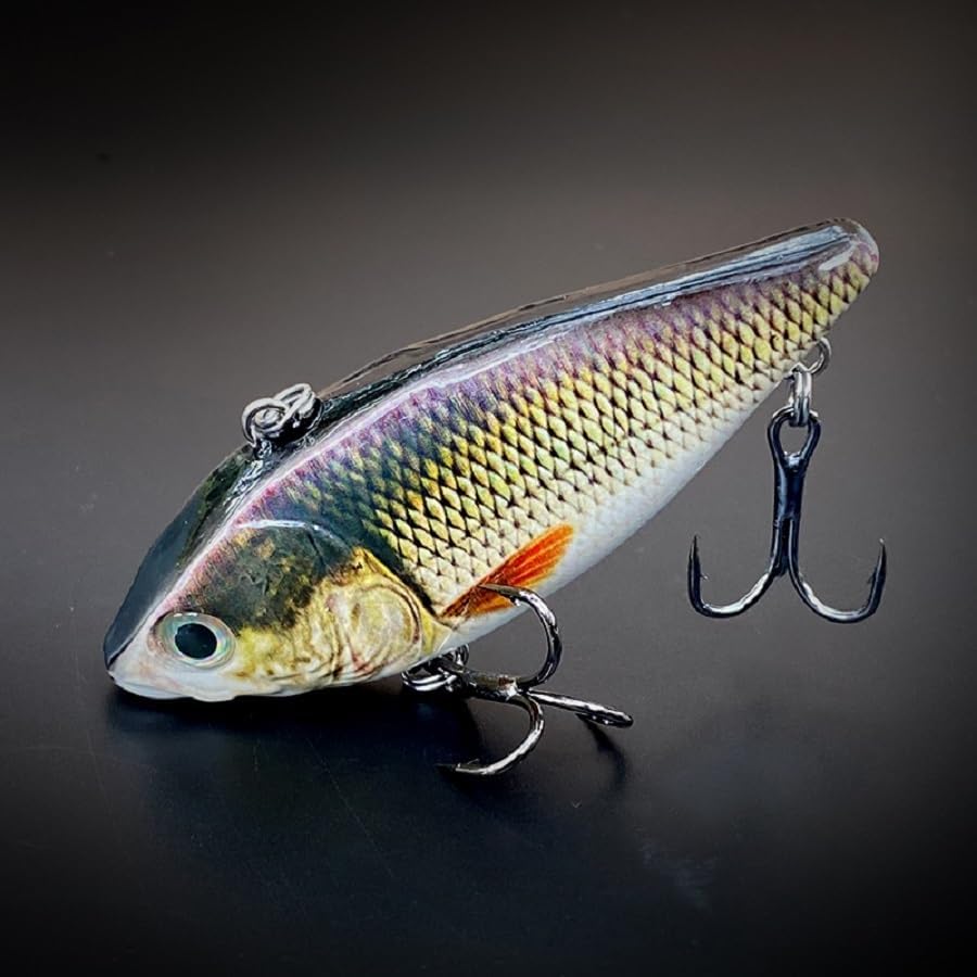 HADORAM Electric Twitching Jerkbait USB Rechargeable LED Lighted Wobbler Luminous Vibrating Minnow Bait, Long Casting Flashing Bass Fishing Lures for Freshwater Saltwater - color: Electronic VIB-Color 379