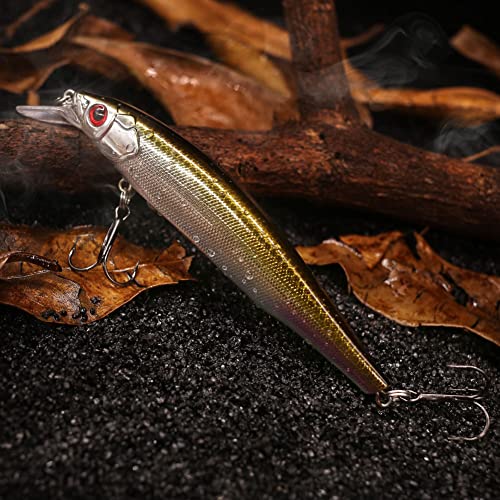 XFISHMAN Jerkbait Kit - Minnow Lure - Suspending - Bass, Smallmouth Bass, Walleye, Largemouth Bass - 1 Piece - color: Smokin Shad, size: 85mm（3-1/3"in）