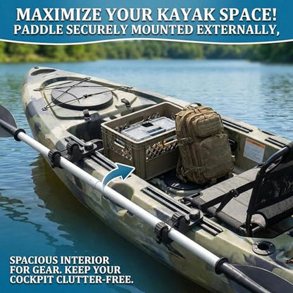 Kayak Paddle Holder Track Mount Accessories, Space-Saving Kayak Oar Holder for Fishing, Canoe & Kayaks