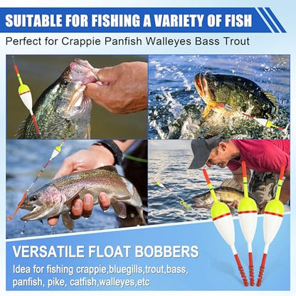 AGOOL Slip Bobbers Wood Fishing Floats and Bobbers Spring Bobbers Stick Slip Bobbers for Crappie Fishing Bobbers for Crappie Panfish Walleyes Trout Bass Fishing 5/10pcs - color: 1.97 x 0.91 x 5.63 inch - 10pcs
