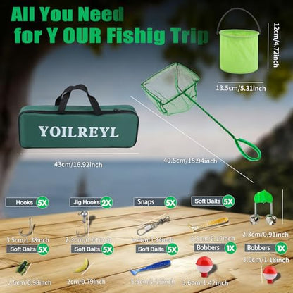 Collapsible Telescopic Fishing Rod and Reel Combo Push Button Small Fishing Pole Kit Beginner Youth Boys Fishing Starter Set Tackle - color: Camo Green, size: 4.92FT