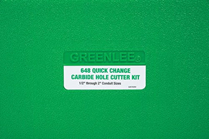 Greenlee - Carbide Cutter, Qck Chnge, 8Pc, Hole Making (648) - size: 9-Piece