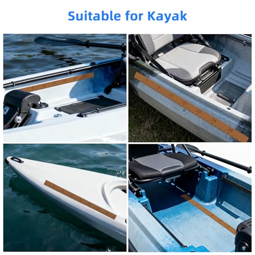 Fish Ruler 32in EVA Foam Fish Measuring Ruler with Self-Adhesive Backing for Fishing Kayaks Accessories, Fish Ruler Measurement Sticker Tool for Fish Kayak - color: Brown