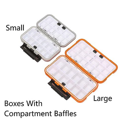 TopHomer Fishing Tackle Box, Waterproof Tackle Trays, Plastic Tackle Box Organizer with Removable Dividers Storage Lure Box for Lures - style: Small Orange