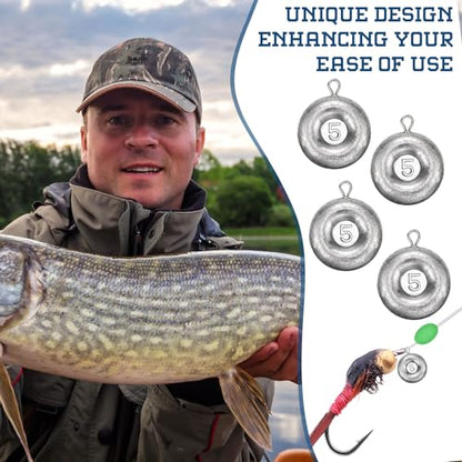 24 Pieces Fishing Disc Sinkers Weights Disc Sinker Fishing Sinkers Weights for Saltwater Catfishing Trolling Surf Tackle - size: 5 oz