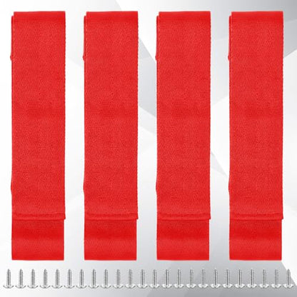 Arrowbash 4 Pcs Fishing Rod Straps for Boat Deck 28.1'' Nylon Rod Straps( up to 5) with 24 Screws Secure for Fishing Boat Accessories - color: Red