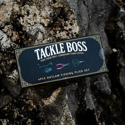 Tackle Boss Outlaw Fishing Pliers & Tool Set – 7.5" Stainless Steel Fishing Pliers, Braid Scissors, Hook Remover & Line Cutter with Holster and Lanyard, Freshwater & Saltwater Fishing Gear - color: Teal
