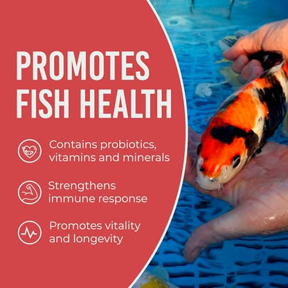 Blue Ridge Koi Fish Food 25lb - Koi Food 3/16” Large and Mini Blend Growth Formula, Goldfish Food, Premium Fish Food for Ponds, Ponds Fish Food, Floating Pond Pellets - size: 25 Pound (Pack of 1)