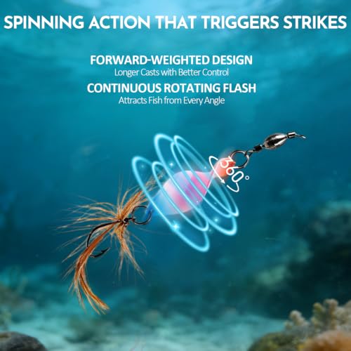 FONMANG Fishing Lure Spinner baits for Freshwater and Saltwater,2026 New Bass Trout Fishing Lures Also for Crappie Salmon Walleye Pike - color: E-10Pcs Twisted spinner