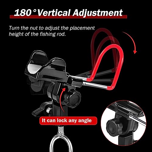 Upgraded Fishing Rod Holders - 2 Pack, 360 Adjustable, Bank, Beach, Ground Fishing Pole Stand - color: RED