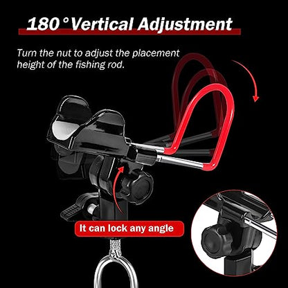 Upgraded Fishing Rod Holders - 2 Pack, 360 Adjustable, Bank, Beach, Ground Fishing Pole Stand - color: RED