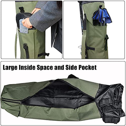 Fishing Tackle Pole Bag Rod Case, Folding Fishing Gear Storage Bag Case | Fishing Pole Case Reel Tackle Organizer Bag with Rod Holder, Oxford Fabric Portable Large Capacity, Fishing Gifts for Men