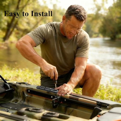 Kayak Track Rail - Low Profile Design for Fishing Rod,Cup Holders and Paddle Holders | High-Strength Nylon & Stainless Steel 304 | Kayak Accessories Mount Track & Rail System for Kayak - style: 7inch,4pcs