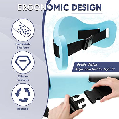 3 Pcs Swimming Flotation Exercise Belt Water Aerobics Equipment Water Waist Belt for Pool Aquatic Fitness Foam Flotation Aid for Low Impact Workouts Swimming Pool, 3 Colors